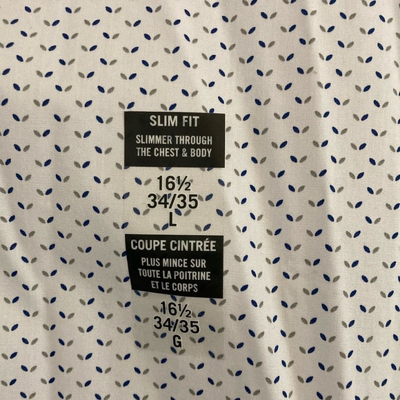 Calvin Klein Men's White Patterned Shirt - Picture 4 of 4